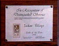 Indian Village restaurant award